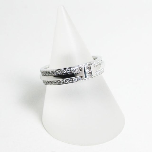 Tiffany & Co.(ティファニー)のTIFFANY & Co. Tツーナローリング K18WG ダイヤモンド ８号 レディースのアクセサリー(リング(指輪))の商品写真