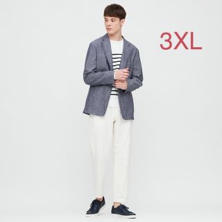 ユニクロ(UNIQLO)のユニクロ MEN ライトウェイトジャケット（シャンブレー）3XL／ブルー 新品(テーラードジャケット)