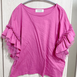 ローリーズファーム(LOWRYS FARM)のLOWRYSFARM ピンク チュール tシャツ(Tシャツ(半袖/袖なし))