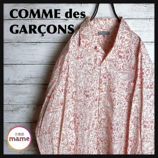 コムデギャルソン(COMME des GARCONS)の【オススメ‼︎】コムデギャルソン◎白赤 グラフィック 開襟シャツ 総柄シャツ(シャツ)