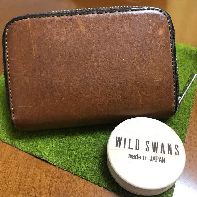 GANZO(ガンゾ)の【WILD SWANS】コンビニ財布にも！オイルレザーコインケース⭐️ブラウン メンズのファッション小物(コインケース/小銭入れ)の商品写真