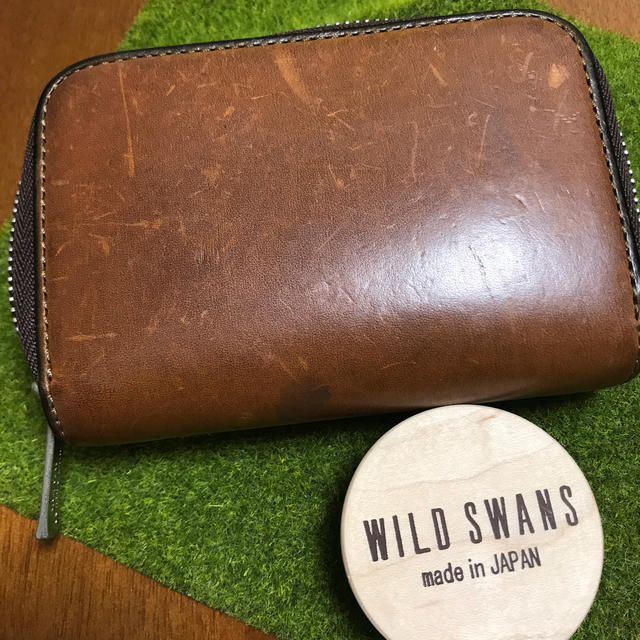 GANZO(ガンゾ)の【WILD SWANS】コンビニ財布にも！オイルレザーコインケース⭐️ブラウン メンズのファッション小物(コインケース/小銭入れ)の商品写真