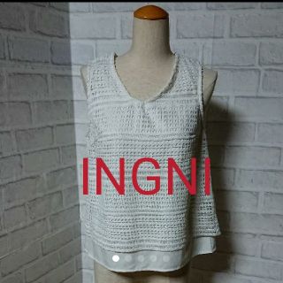 イング(INGNI)のINGNIホワイトレースノースリーブトップス(カットソー(半袖/袖なし))