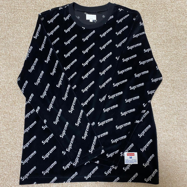 Supreme Velour Diagonal Logo L/S Top