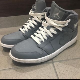 ナイキ(NIKE)のAir Jordan 1 Mid Cool Grey White  (スニーカー)