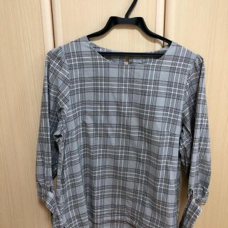 グローブ(grove)の袖リボンブラウス　M    グレー　七分袖　【まこ様専用】(シャツ/ブラウス(長袖/七分))