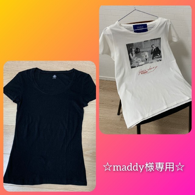 PETIT BATEAU(プチバトー)の★maddy様専用★ﾌﾟﾁﾊﾞﾄｰ  黒Tｼｬﾂ＆IENAﾌﾟﾘﾝﾄTｼｬﾂ レディースのトップス(Tシャツ(半袖/袖なし))の商品写真