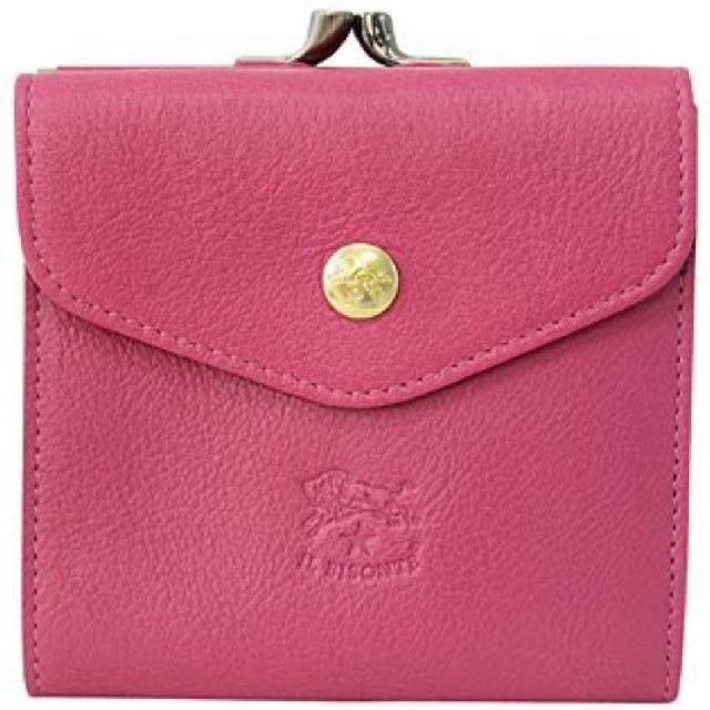 ○IL BISONTE イルビゾンテ 二つ折り がま口 財布 スマック ピンク ○IL BISONTE イルビゾンテ 二つ折り がま口 財布 スマック ピンク