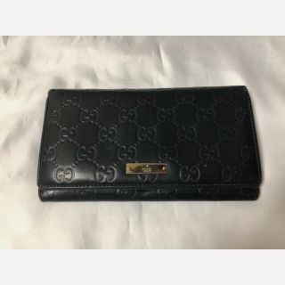 グッチ(Gucci)の【GUCCI】長財布　黒　グッチシマ　(財布)