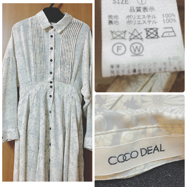 COCO DEAL(ココディール)のcocodeal■中花柄オープンカラーフレアシャツワンピース■ココディール レディースのワンピース(ロングワンピース/マキシワンピース)の商品写真