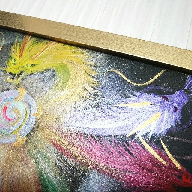 ④即購入361 開運絵画 赤富士 チャクラカラー レインボー 虹 開運 金運
