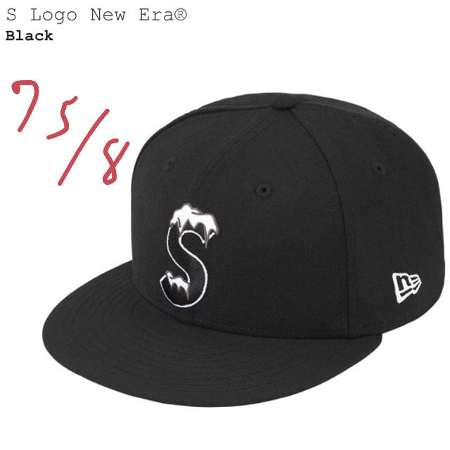 いいスタイル S Supreme Logo box 5/8 7 Black Era New キャップ