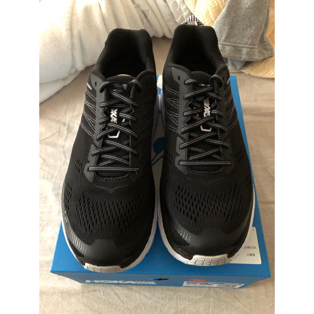 ホカ　hoka one one clifton 6 wide 26cm 黒&白スニーカー