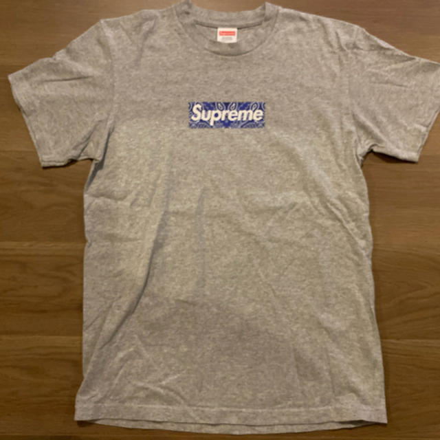 Supremeシュプリームbandana box logo teeグレーS美Tシャツ/カットソー(半袖/袖なし)