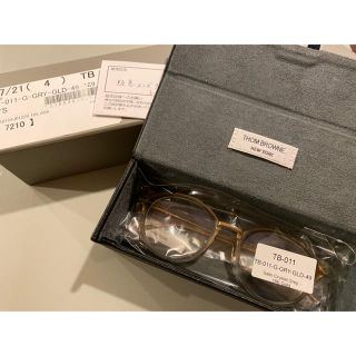 トムブラウン(THOM BROWNE)のThom browneトムブラウン眼鏡メガネTB-011グレー新品未使用(サングラス/メガネ)