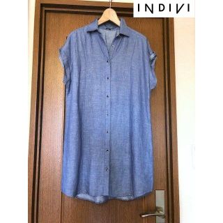 インディヴィ(INDIVI)の新品同様インディヴィINDIVI★デニムシャツチュニック(シャツ/ブラウス(半袖/袖なし))