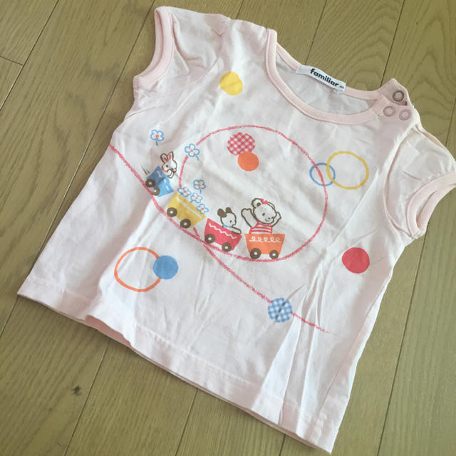 familiar(ファミリア)のファミリア　Tシャツ　３枚セット　難あり　女子　ピンク キッズ/ベビー/マタニティのキッズ服女の子用(90cm~)(Tシャツ/カットソー)の商品写真