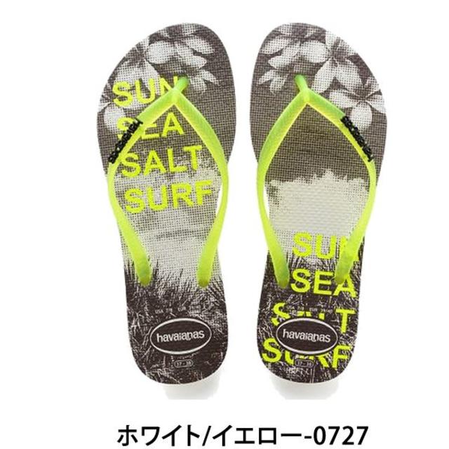 havaianas(ハワイアナス)の約23-23.5cm ハワイアナス スリムペイザージュ ホワイト/イエロー レディースの靴/シューズ(ビーチサンダル)の商品写真