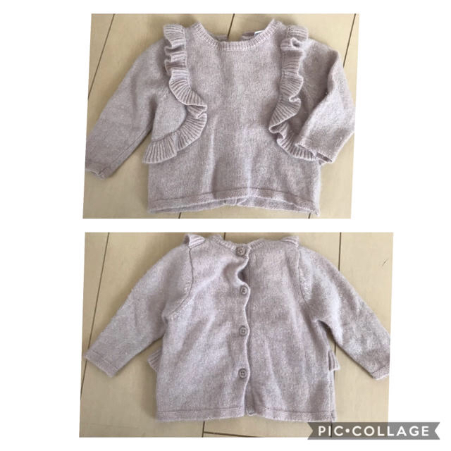 ZARA KIDS(ザラキッズ)の専用です！ザラベイビー　カシミア　フリル　ロンパース キッズ/ベビー/マタニティのキッズ服女の子用(90cm~)(その他)の商品写真