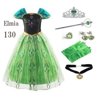 アナ 戴冠式ドレス キッズドレス アナドレス 付属品6点セット付　１３０(ドレス/フォーマル)