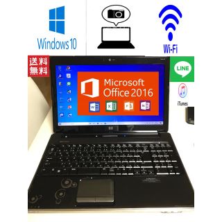 ヒューレットパッカード(HP)の★美品　ノートPC Windows10 Ms-Office2016 カメラ(ノートPC)