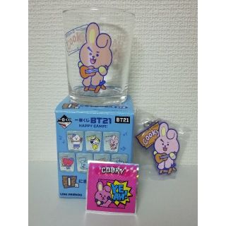 ボウダンショウネンダン(防弾少年団(BTS))のファミマ BT21一番くじ cooky グラス+ラバーチャーム おまけ付 (キャラクターグッズ)