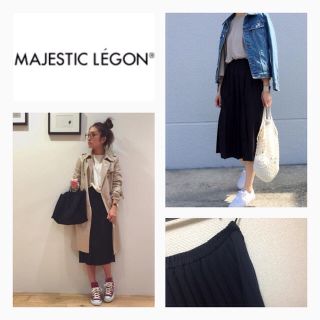 マジェスティックレゴン(MAJESTIC LEGON)のマジェスティック ▷ 黒プリーツSK(ひざ丈スカート)