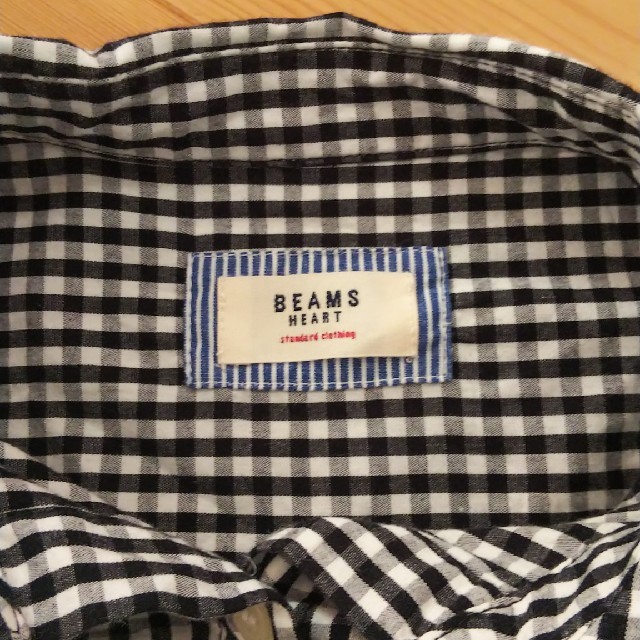 BEAMS(ビームス)のBEAMS HEARTの白黒ギンガムチェックの長袖コットンシャツ レディースのトップス(シャツ/ブラウス(長袖/七分))の商品写真