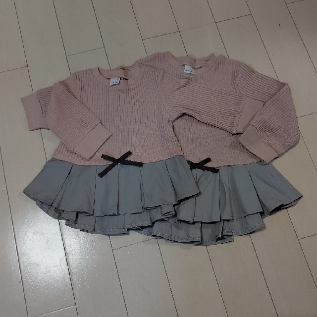 petit main(プティマイン)のプティマイントップス100&120セット キッズ/ベビー/マタニティのキッズ服女の子用(90cm~)(Tシャツ/カットソー)の商品写真