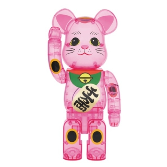 ベアブリック BE@RBRICK 招き猫 桃色透明 400％ メディコムトイ