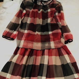 バーバリーブルーレーベル(BURBERRY BLUE LABEL)の週末まで大特価！ブルーレーベルクレストブリッジ　シフォンブラウス、スカート(ひざ丈ワンピース)