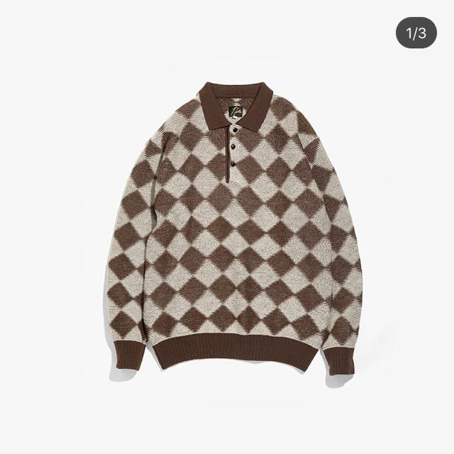 トップスneedles 20aw polo sweater / checkered