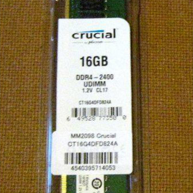 crucial PC4-19200 16G 2400MT