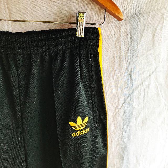 希少　adidas アメリカ製vintage トラックパンツ　ネイビー×イエロー