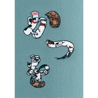 歌川国芳 猫の当て字 切り絵(アート/写真)