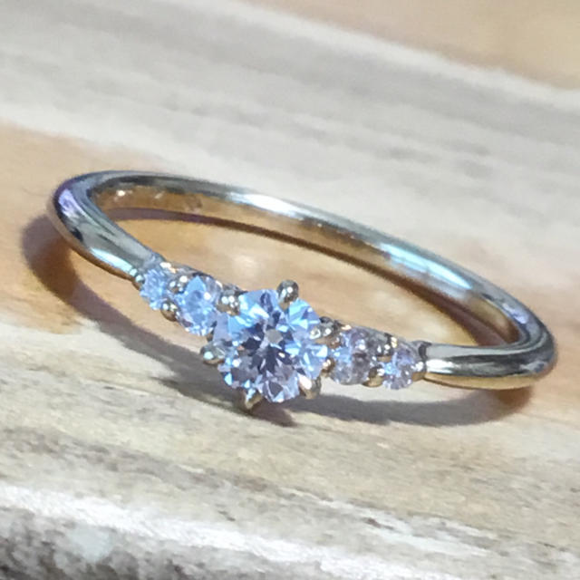 ケイウノ✨ダイヤモンド0.205ct/0.088ct✨ゴールドリング✨指輪11号 レディースのアクセサリー(リング(指輪))の商品写真