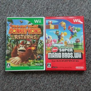 ウィー(Wii)のWiiソフト2本セット  スーパーマリオブラザーズ/ドンキーコングリターンズ(家庭用ゲームソフト)