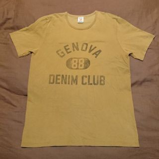 ドゥニーム(DENIME)のドゥニーム DENIMEカレッジ 染み込み プリント Tシャツブラウン M(Tシャツ/カットソー(半袖/袖なし))