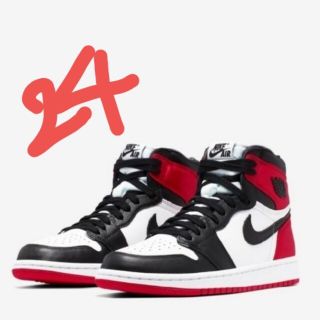 ナイキ(NIKE)のJordan 1 Retro High Satin Black Toe 24cm(スニーカー)