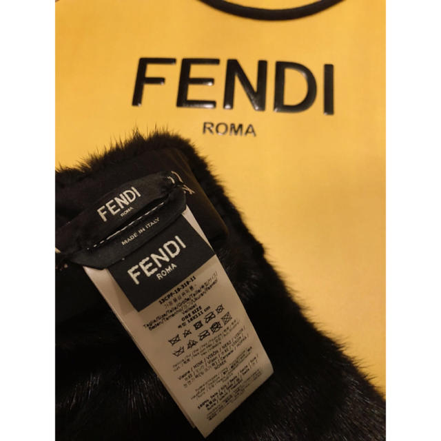 帯電防止処理加工 FENDI フェンディ ファー付 カシミヤー マフラー