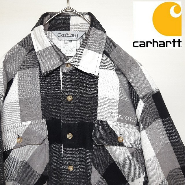 carhartt(カーハート)の【希少】Carhartt カーハート 厚手 ブロックチェック柄 シャツ M メンズのトップス(シャツ)の商品写真