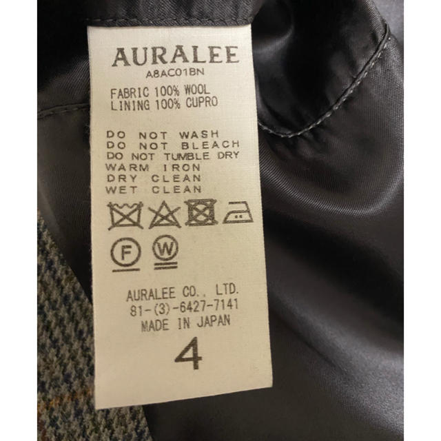 COMOLI(コモリ)のAURALEE ダブルフェイスチェック ロングコート メンズのジャケット/アウター(チェスターコート)の商品写真