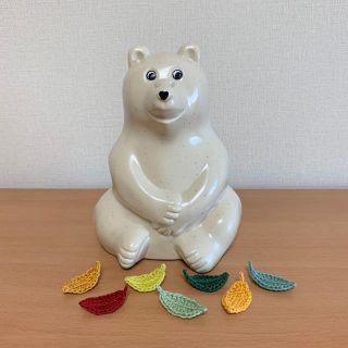 しろくま貯金箱　落ち葉(インテリア雑貨)