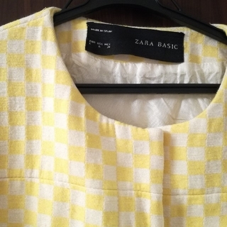 ザラ(ZARA)の黄色×白　zara 春秋アウター(テーラードジャケット)