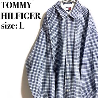 トミーヒルフィガー(TOMMY HILFIGER)の90s ヒルフィガー ワンポイント チェックシャツ オーバーサイズ(シャツ)