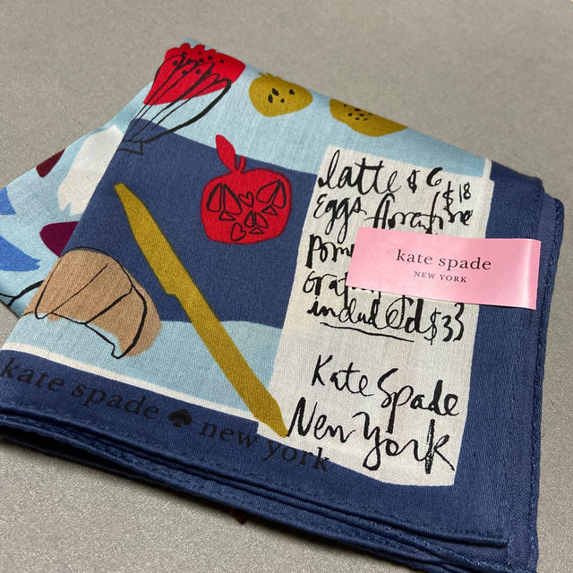 kate spade new york(ケイトスペードニューヨーク)のケイトスペードハンカチ新品未使用シール付き レディースのファッション小物(ハンカチ)の商品写真