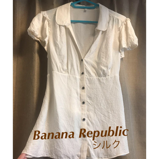 バナナリパブリック(Banana Republic)のバナナリパブリック　シルク　ブラウス　リボン(シャツ/ブラウス(半袖/袖なし))