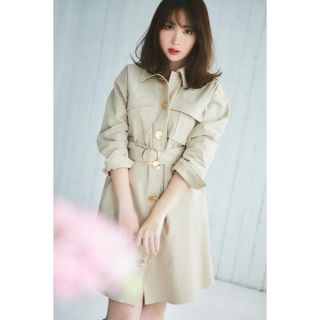 スナイデル(SNIDEL)のHerlipto Belted Cargo Shirt Dress ベージュ　M(ロングワンピース/マキシワンピース)