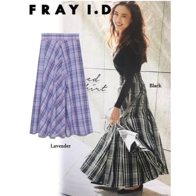 FRAY I.D????滝沢眞規子 着♡チェック柄フレアロングスカート