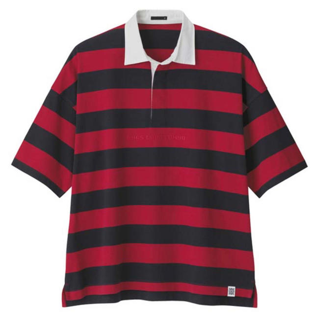GU(ジーユー)のGU スーパービッグラガーシャツ(5分袖)(ボーダー) メンズのトップス(ポロシャツ)の商品写真